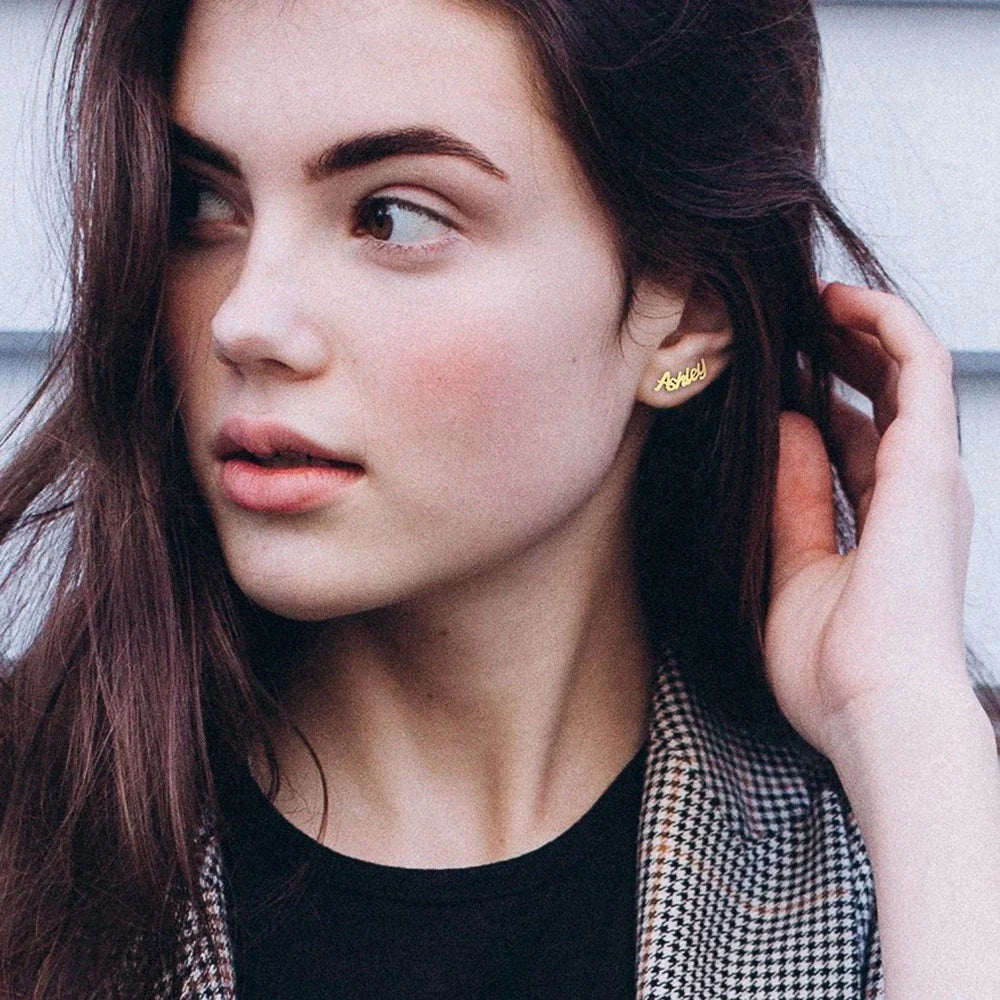 boucles d'oreilles personnalisées acier inoxydable or