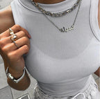 Collier personnalisé prénom arabe couleur argent