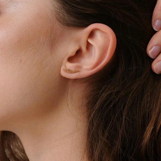 boucles d'oreilles personnalisées acier inoxydable or 